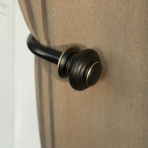 Antique Bronze Steel Hook Curtain Holdback (Set of 2)