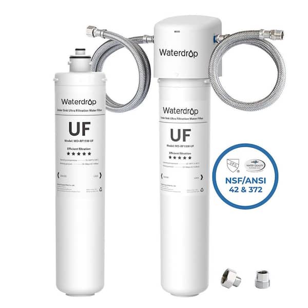 Waterdrop Under Sink Water Filter, 0.01 Micron Ultra Filtration for Baçtёria Reduction, Extra RF15W-UF Replacement Filter