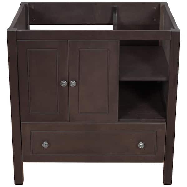 Nestfair 29.1 in. W x 17.5 in. D x 31 in. H Bath Vanity Cabinet without Top in Brown with Doors and Drawers
