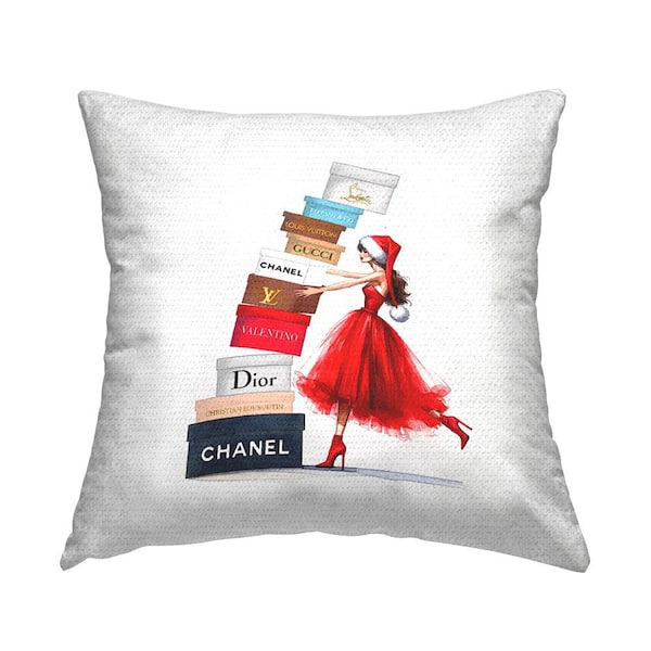 Stupell Industries Christmas Shopping Boxes Multi-Color Square Outdoor Throw Pillow