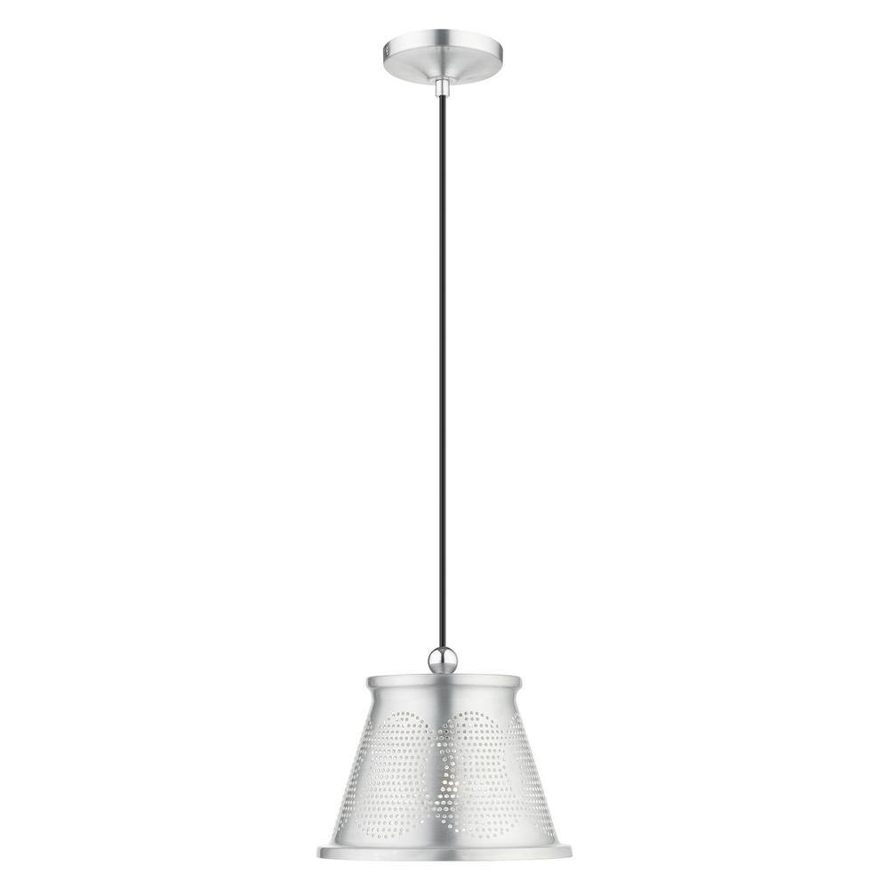Mini Brushed Aluminum and White LED Indoor/Outdoor Pendant Light