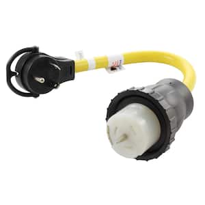 1.5 ft. 30 Amp 10/3 RV 30 Amp TT-30P Plug to CS6364 50 Amp Locking Female 3750-Watt Adapter
