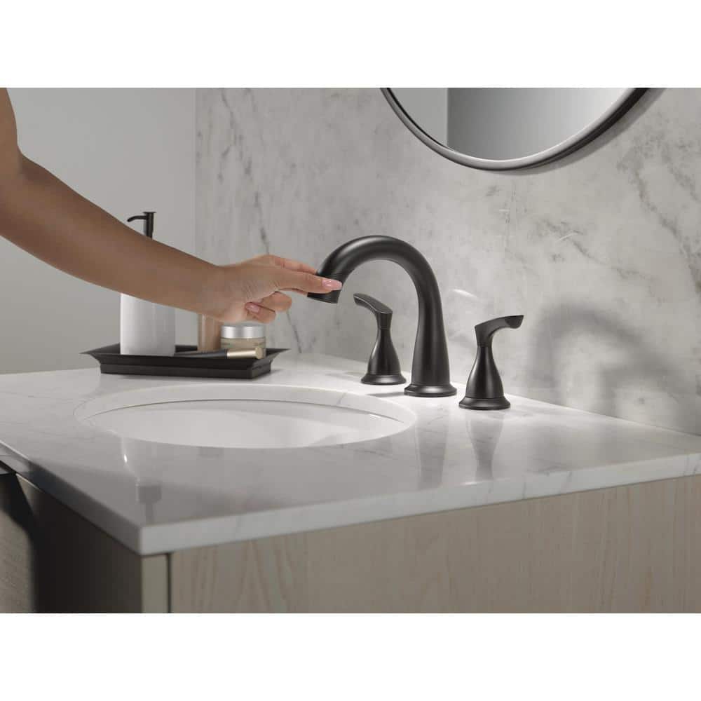 Matte Black High Arc Double Handle Bathroom Faucet