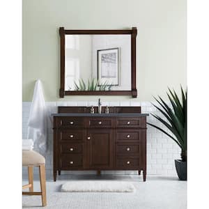 Brittany 48 in. W x 23.5 in.D x 34 in. H Single Bath Vanity in Burnished Mahogany with Charcoal Soapstone Quartz Top