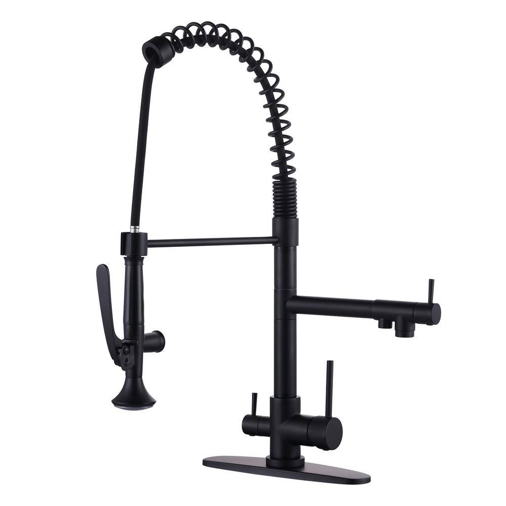 Commercial Style 3-In-1 Pull Down Kitchen Faucet With Drinking Water Kitchen Faucet