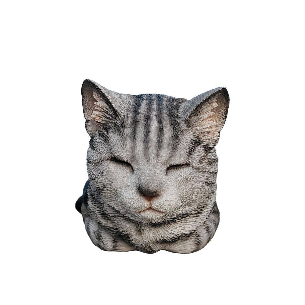 Tabby Tranquility: Whimsical Black Polyresin Napping Cat Figurine price history on PriceWatchPro
