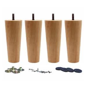 8 in. Straight Round Solid Wood Replacement Furniture Wood Legs for Sofa, Coffee Table, Loveseat and Ottoman (4-Pack)