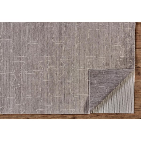 5 ft. x 8 ft. Gray and Ivory Abstract Area Rug