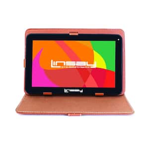 10.1 in. 64GB Android 13 Quad Core Tablet with Brown Case
