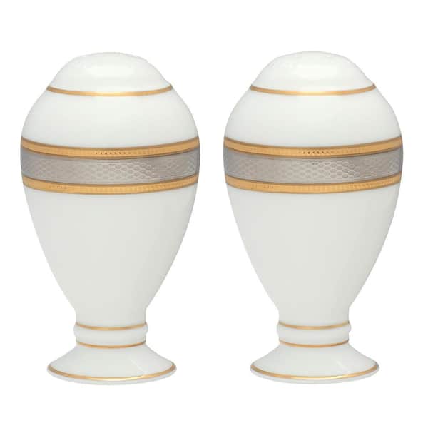 Noritake Brilliance 3.75 in White Bone China Salt & Pepper Set
