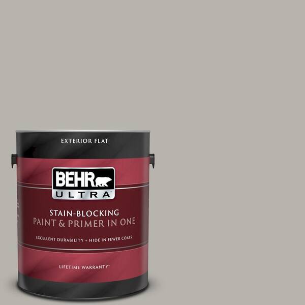 BEHR ULTRA 1 gal. #UL260-9 Ashes Flat Exterior Paint and Primer in One