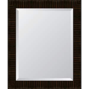 Medium Rectangle Brown Beveled Glass Contemporary Mirror (29 in. H x 35 in. W)