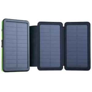Water-Resistant Portable Pocket Solar Powered Bank Charger, Impact Resistant Panels, Wireless Charging, Flashlight