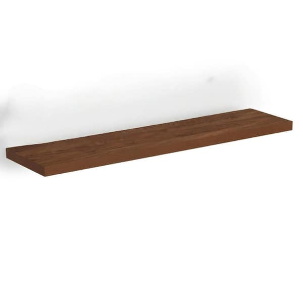 55 in.W x 12 in.D Floating Shelves,Long Wall Shelf,Rustic Wood Wall Shelves,Walnut,1Pack