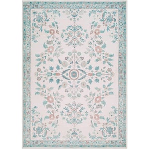 Lavable Gray Traditional 4 ft. x 6 ft. Indoor Area Rug