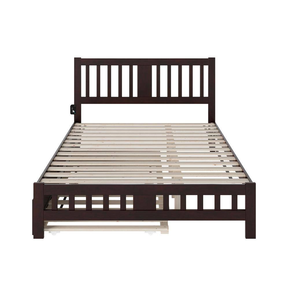Tahoe Espresso Queen Wood Platform Bed with Storage Drawer