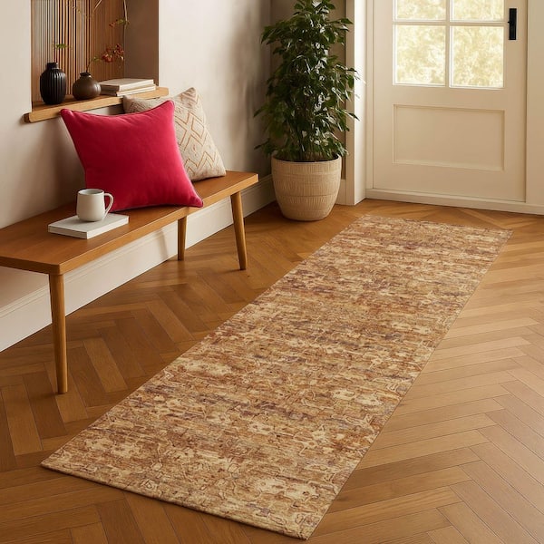 Chantille Machine Washable Indoor/Outdoor Abstract ACN2324 Paprika 2 ft. 3 in. x 7 ft. 6 in. Runner Rug