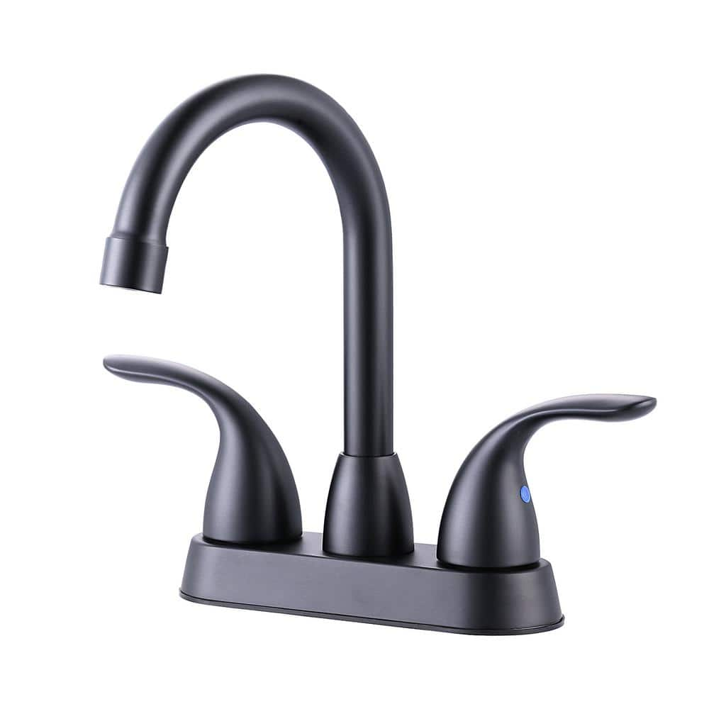 ARCORA 4 in. Centerset Double Handle High Arc Bathroom Faucet with Pop ...