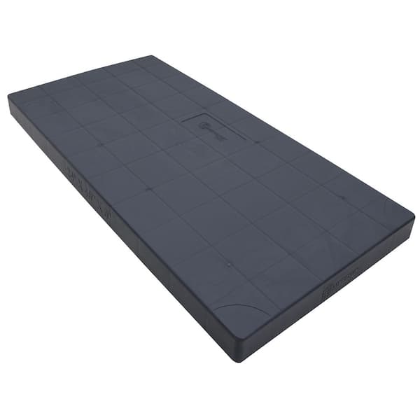 24 in. x 48 in x 3 in. Plastic Central Air Conditioner Condenser Pad Black