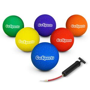 10 in. Playground Ball with Carry Bag and Pump (Set of 6)
