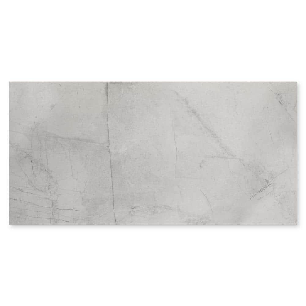 Pierre 12x24 Light Grey Polished Porcelain Wall and Floor Tile