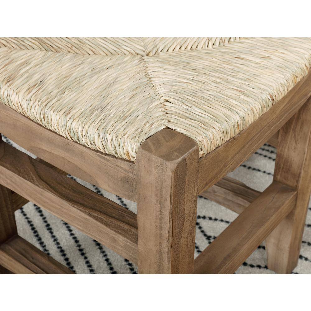 30" Brown Wood Backless Saddle Style Bar Stools - Set of Two