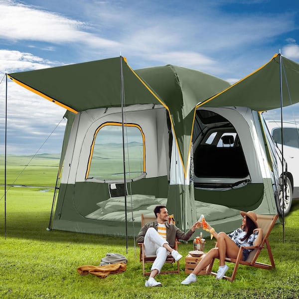 SUV Tent for Camping Car Camping Tent Waterproof PU3000mm SUV Tailgate Tent for Outdoor, Green