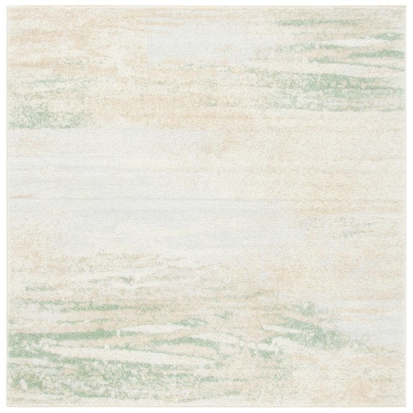 SAFAVIEH Adirondack 10 ft. x 10 ft. Ivory/Gold Solid Color Distressed Square Area Rug