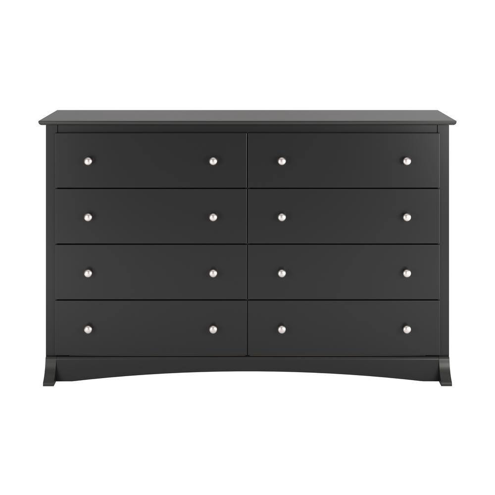 Modern Sonoma 8-Drawer Black Dresser with Sleek Laminate Finish