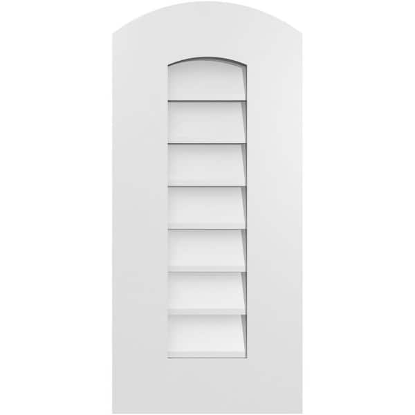 Ekena Millwork 12 in. x 26 in. Arch Top Surface Mount PVC Gable Vent: Functional with Standard Frame