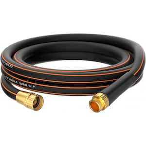 5/8 in. x 10 ft. Garden Hose Heavy-Duty Black Garden Hose Rubber Water Hose, No-Kink, Leakroof Gardening Hose