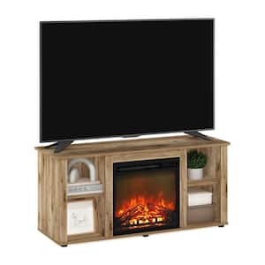 Jensen 47.2 in. Freestanding Wood Electric Fireplace TV Stand in Flagstaff Oak