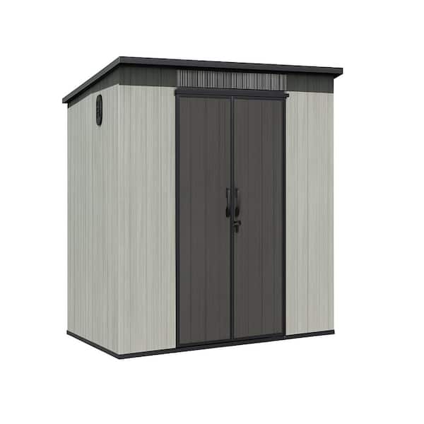 9 ft.W x 6 ft.D Resin Outdoor Storage Shed with Lockable Double Doors(54 sq.ft)