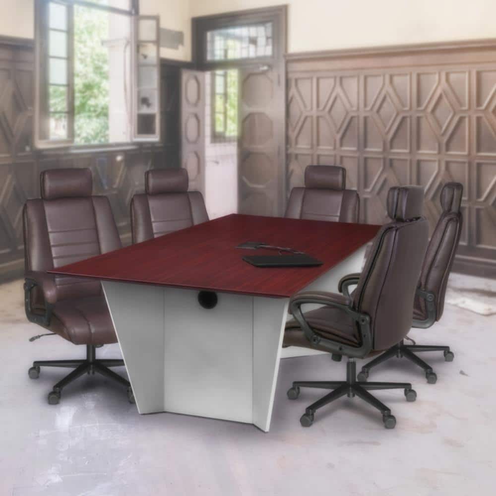 Leather Ergonomic Executive Chair in Brown with Non-Adjustable Arms