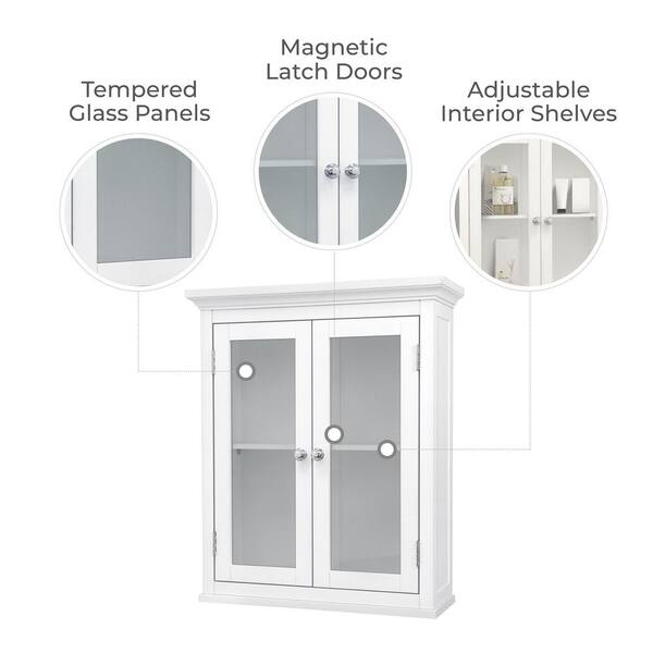 Teamson Home Madison 20-in x 24-in x 7-in White Bathroom Wall Cabinet