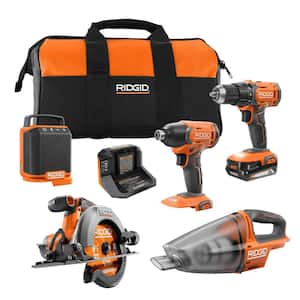 18V Cordless 6-Tool Combo Kit with 2.0 Ah Battery, Charger, and Tool Bag