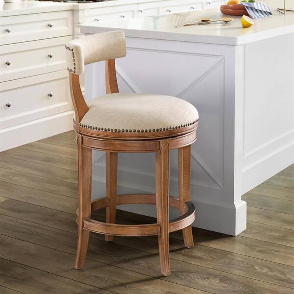 Swiveling outlets Cushion Wooden Stool