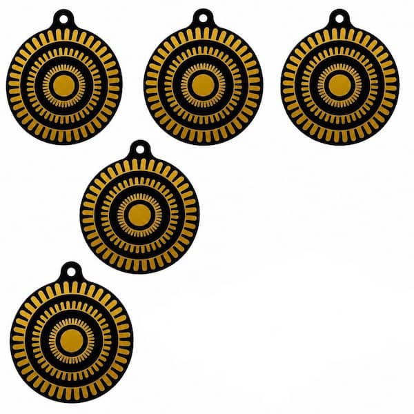 9.5 in. Silicone Black Thermochromic Induction Cooktop Protector Mat 5-Pack for Non-Slip Surface Protection