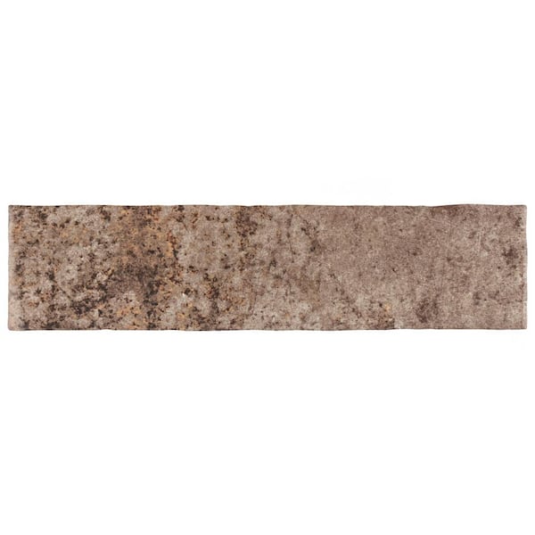 Merola Tile London Brown Glossy 3 in. x 11-3/4 in. Ceramic Wall Take Home Tile Sample