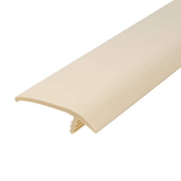 Outwater 1-1/2 in. Almond Flexible Polyethylene Offset Barb Bumper Tee Moulding Edging 25-Foot long Coil