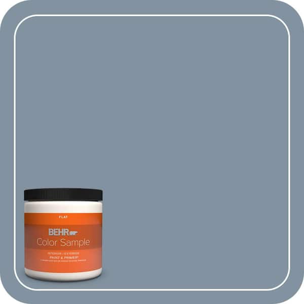BEHR PREMIUM PLUS 8 oz. #PPU14-06 Coastal Vista Flat Interior/Exterior Paint & Primer Color Sample