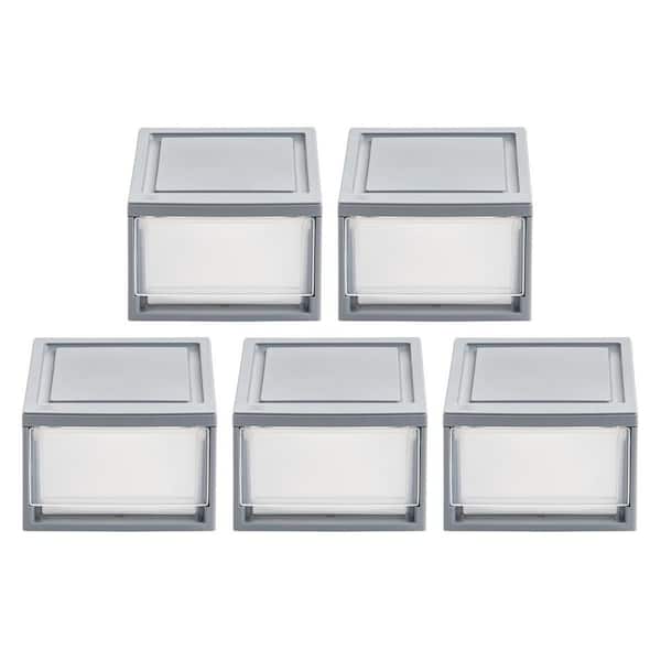 1 Drawer Gray Stackable Storage Unit (8.50 in. W x 5.38 in. H) (5-Pack)