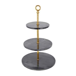 Glam 3-Tier Gray Marble Cake Stand