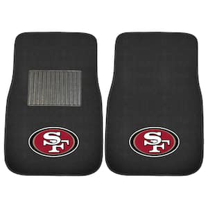 NFL - San Francisco 49ers Heavy Duty 2-Piece 17 in. x 25.5 in. Nylon Carpet Embroidered Car Mat