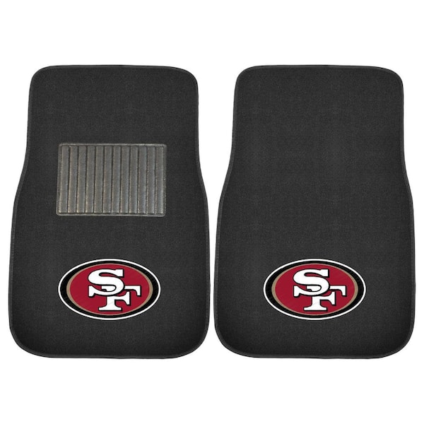 FANMATS NFL - San Francisco 49ers Heavy Duty 2-Piece 17 in. x 25.5 in.  Nylon Carpet Embroidered Car Mat 17120 - The Home Depot