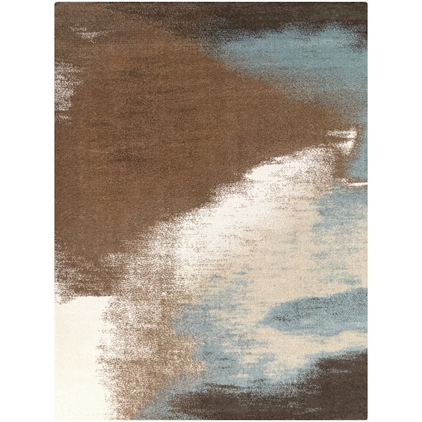 Unbranded Volta Brown 7 ft. 10 in. x 10 ft. Abstract Area Rug