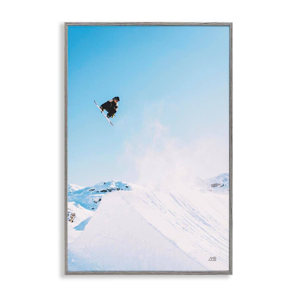 Snow Day Snowboarder by Max Blakesberg Studios Gray Framed Sports Giclee Art Print 30 in. x 20 in. price history on PriceWatchPro