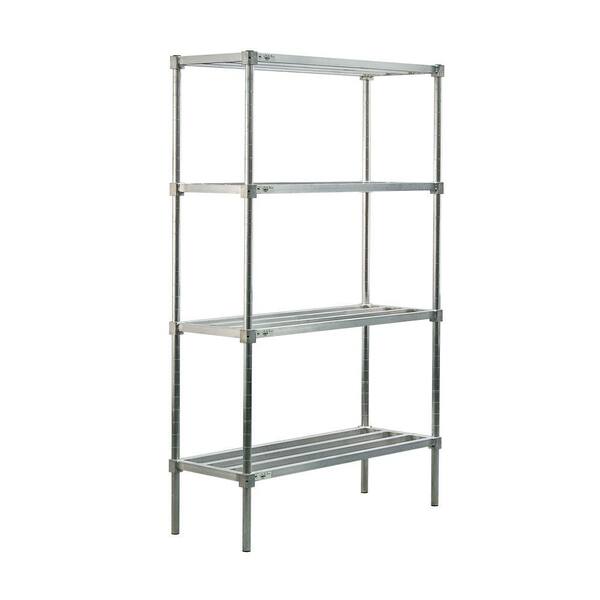 New Age Industrial 4-Shelf Aluminum Heavy Duty Style Adjustable Shelving