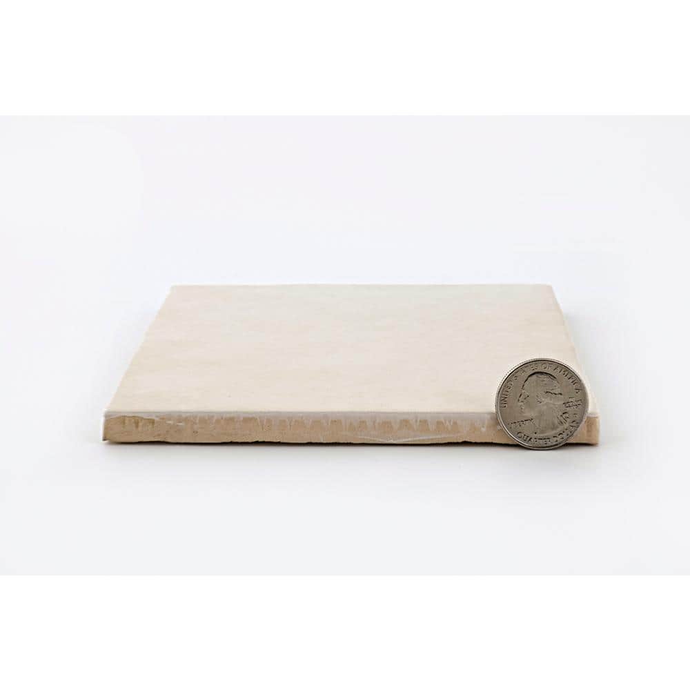 Cloe Square Glossy Creme Ceramic Wall Tile 5 x 5