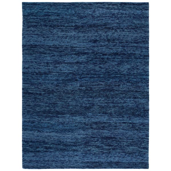 Natura 9 ft. x 12 ft. Navy/Blue Textured Solid Area Rug